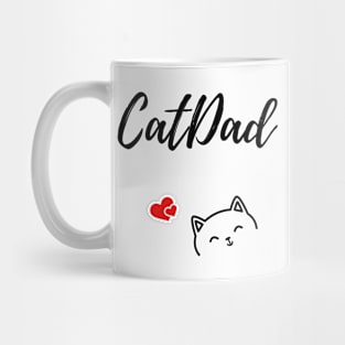 Catdad design with cute cat and hearts Mug